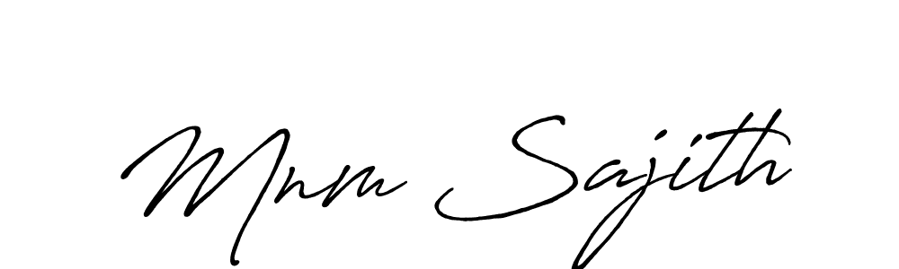 if you are searching for the best signature style for your name Mnm Sajith. so please give up your signature search. here we have designed multiple signature styles  using Antro_Vectra_Bolder. Mnm Sajith signature style 7 images and pictures png