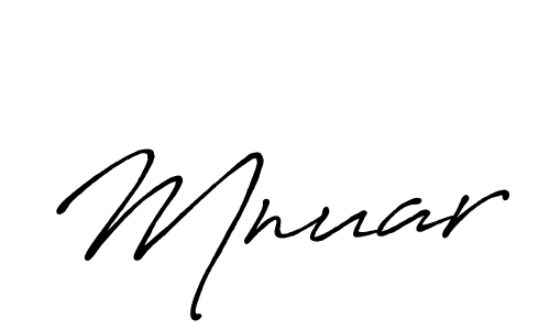 Create a beautiful signature design for name Mnuar. With this signature (Antro_Vectra_Bolder) fonts, you can make a handwritten signature for free. Mnuar signature style 7 images and pictures png