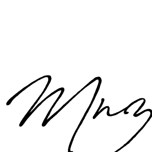 How to make Mnz signature? Antro_Vectra_Bolder is a professional autograph style. Create handwritten signature for Mnz name. Mnz signature style 7 images and pictures png