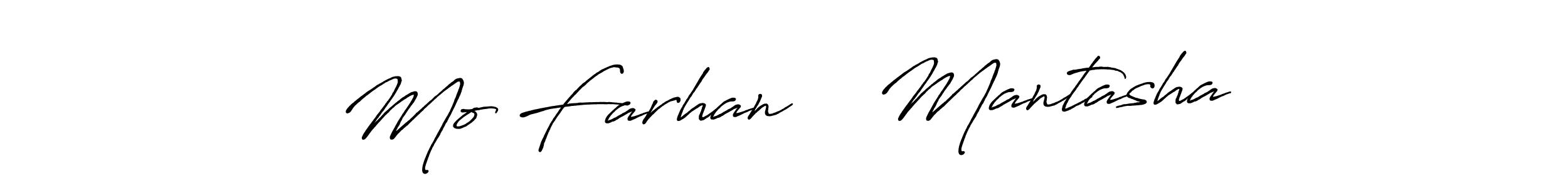 The best way (Antro_Vectra_Bolder) to make a short signature is to pick only two or three words in your name. The name Mo Farhan ❤️ Mantasha include a total of six letters. For converting this name. Mo Farhan ❤️ Mantasha signature style 7 images and pictures png