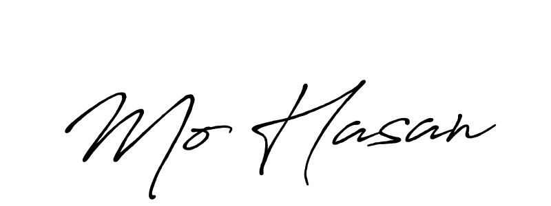 Make a beautiful signature design for name Mo Hasan. With this signature (Antro_Vectra_Bolder) style, you can create a handwritten signature for free. Mo Hasan signature style 7 images and pictures png