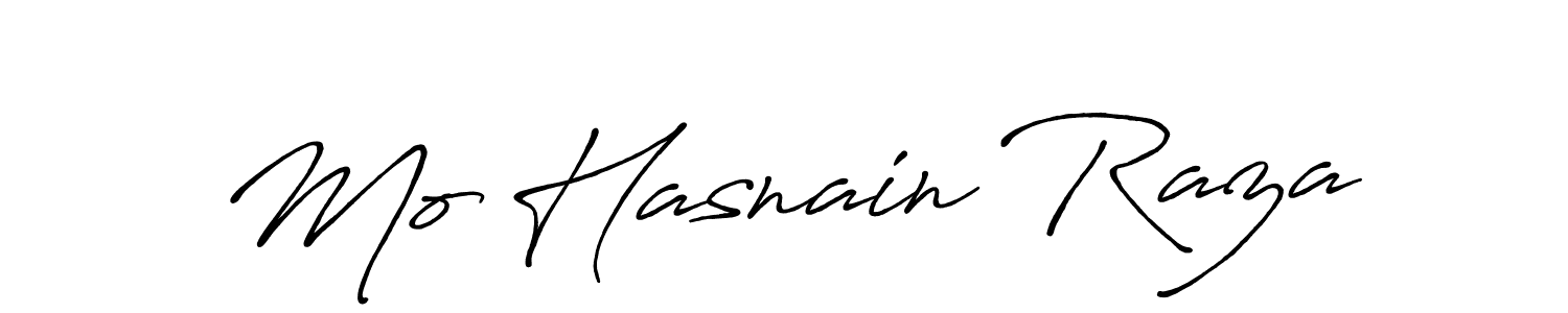 Create a beautiful signature design for name Mo Hasnain Raza. With this signature (Antro_Vectra_Bolder) fonts, you can make a handwritten signature for free. Mo Hasnain Raza signature style 7 images and pictures png