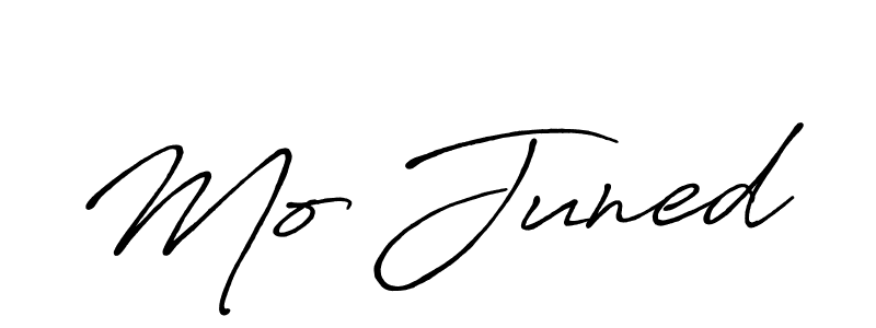 How to make Mo Juned name signature. Use Antro_Vectra_Bolder style for creating short signs online. This is the latest handwritten sign. Mo Juned signature style 7 images and pictures png