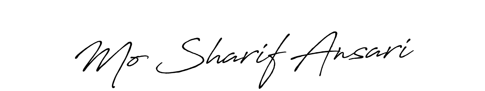 Use a signature maker to create a handwritten signature online. With this signature software, you can design (Antro_Vectra_Bolder) your own signature for name Mo Sharif Ansari. Mo Sharif Ansari signature style 7 images and pictures png