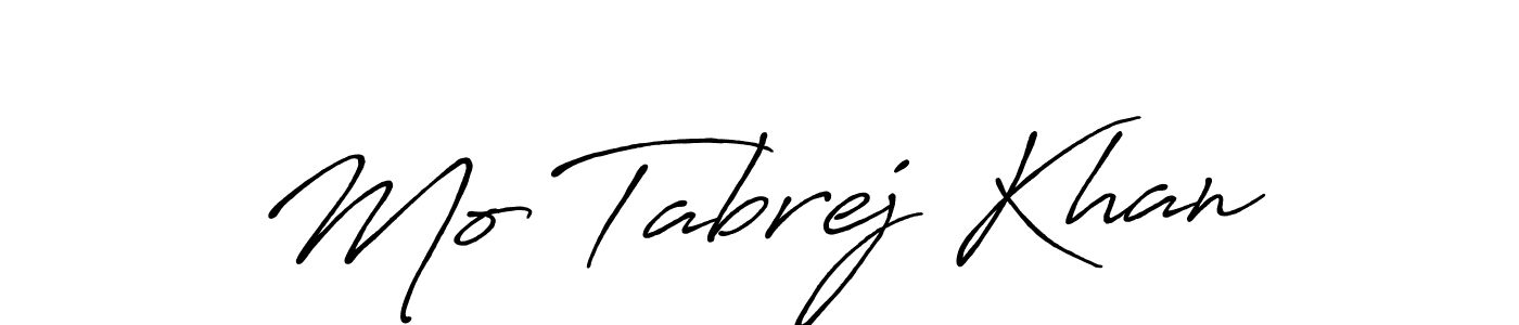 Also we have Mo Tabrej Khan name is the best signature style. Create professional handwritten signature collection using Antro_Vectra_Bolder autograph style. Mo Tabrej Khan signature style 7 images and pictures png