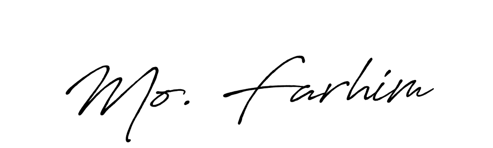 The best way (Antro_Vectra_Bolder) to make a short signature is to pick only two or three words in your name. The name Mo. Farhim include a total of six letters. For converting this name. Mo. Farhim signature style 7 images and pictures png