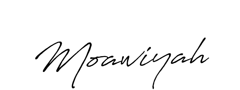 Make a beautiful signature design for name Moawiyah. With this signature (Antro_Vectra_Bolder) style, you can create a handwritten signature for free. Moawiyah signature style 7 images and pictures png