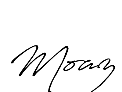 It looks lik you need a new signature style for name Moaz. Design unique handwritten (Antro_Vectra_Bolder) signature with our free signature maker in just a few clicks. Moaz signature style 7 images and pictures png