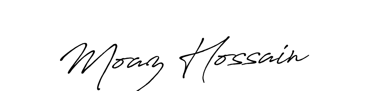 Moaz Hossain stylish signature style. Best Handwritten Sign (Antro_Vectra_Bolder) for my name. Handwritten Signature Collection Ideas for my name Moaz Hossain. Moaz Hossain signature style 7 images and pictures png