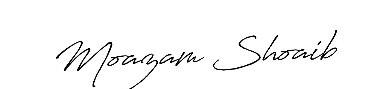 Design your own signature with our free online signature maker. With this signature software, you can create a handwritten (Antro_Vectra_Bolder) signature for name Moazam Shoaib. Moazam Shoaib signature style 7 images and pictures png