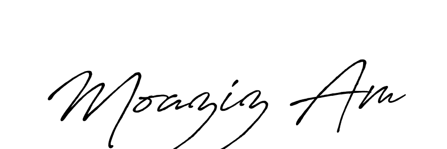 if you are searching for the best signature style for your name Moaziz Am. so please give up your signature search. here we have designed multiple signature styles  using Antro_Vectra_Bolder. Moaziz Am signature style 7 images and pictures png