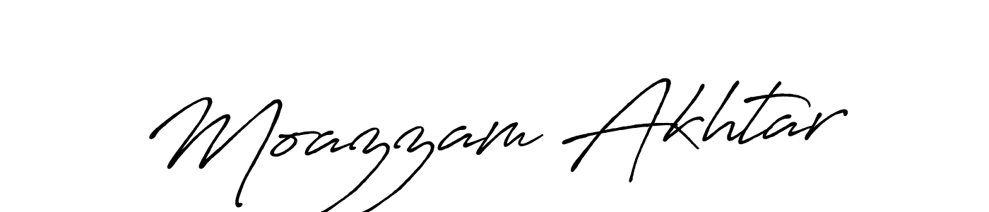 Design your own signature with our free online signature maker. With this signature software, you can create a handwritten (Antro_Vectra_Bolder) signature for name Moazzam Akhtar. Moazzam Akhtar signature style 7 images and pictures png