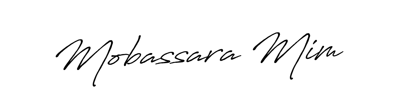 How to make Mobassara Mim name signature. Use Antro_Vectra_Bolder style for creating short signs online. This is the latest handwritten sign. Mobassara Mim signature style 7 images and pictures png