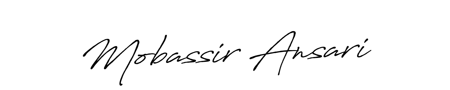 How to make Mobassir Ansari name signature. Use Antro_Vectra_Bolder style for creating short signs online. This is the latest handwritten sign. Mobassir Ansari signature style 7 images and pictures png