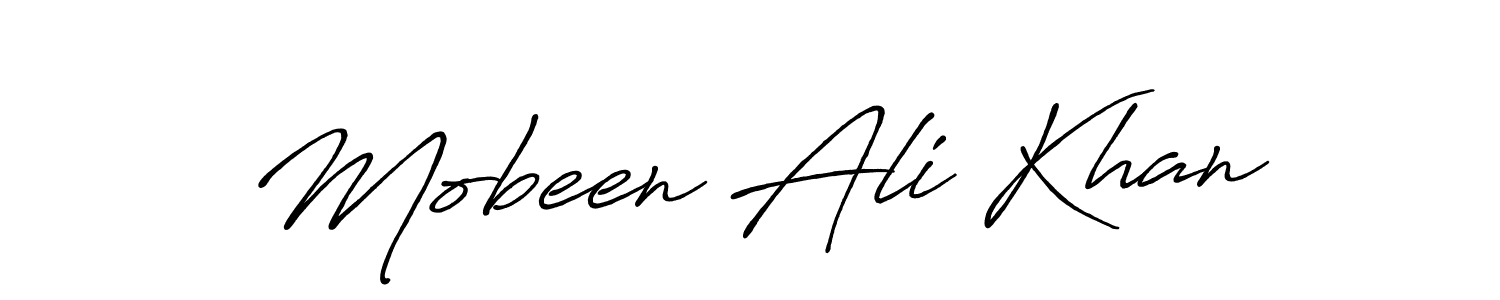 Antro_Vectra_Bolder is a professional signature style that is perfect for those who want to add a touch of class to their signature. It is also a great choice for those who want to make their signature more unique. Get Mobeen Ali Khan name to fancy signature for free. Mobeen Ali Khan signature style 7 images and pictures png