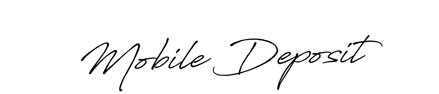 Make a short Mobile Deposit signature style. Manage your documents anywhere anytime using Antro_Vectra_Bolder. Create and add eSignatures, submit forms, share and send files easily. Mobile Deposit signature style 7 images and pictures png