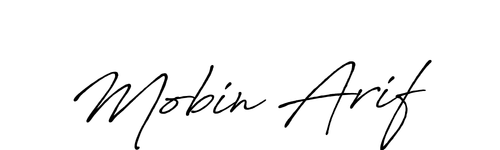 Make a beautiful signature design for name Mobin Arif. With this signature (Antro_Vectra_Bolder) style, you can create a handwritten signature for free. Mobin Arif signature style 7 images and pictures png