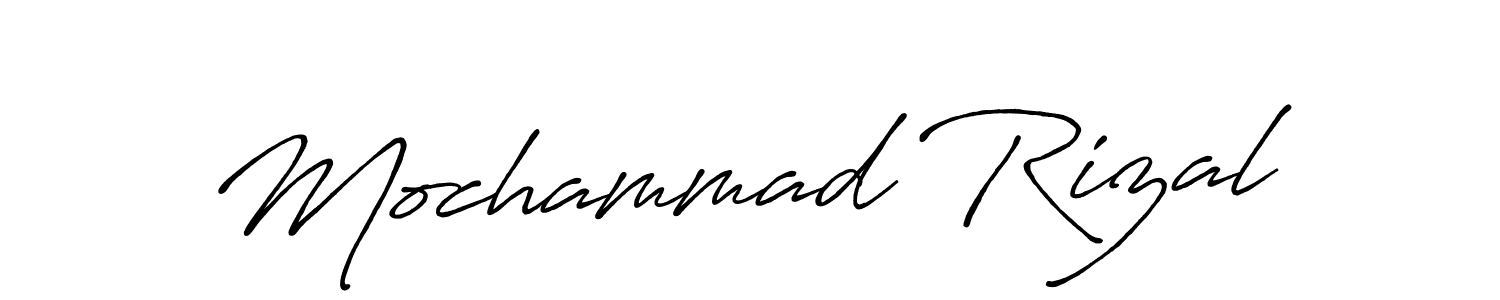 Create a beautiful signature design for name Mochammad Rizal. With this signature (Antro_Vectra_Bolder) fonts, you can make a handwritten signature for free. Mochammad Rizal signature style 7 images and pictures png