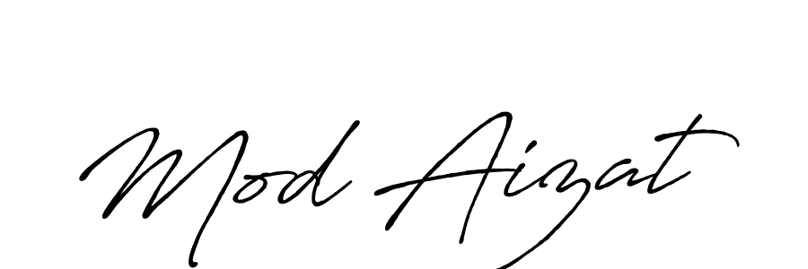 Mod Aizat stylish signature style. Best Handwritten Sign (Antro_Vectra_Bolder) for my name. Handwritten Signature Collection Ideas for my name Mod Aizat. Mod Aizat signature style 7 images and pictures png