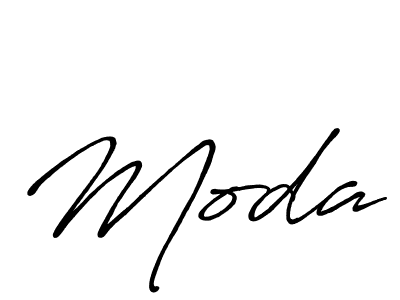 Create a beautiful signature design for name Moda. With this signature (Antro_Vectra_Bolder) fonts, you can make a handwritten signature for free. Moda signature style 7 images and pictures png