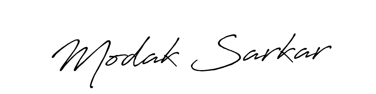 Make a beautiful signature design for name Modak Sarkar. With this signature (Antro_Vectra_Bolder) style, you can create a handwritten signature for free. Modak Sarkar signature style 7 images and pictures png