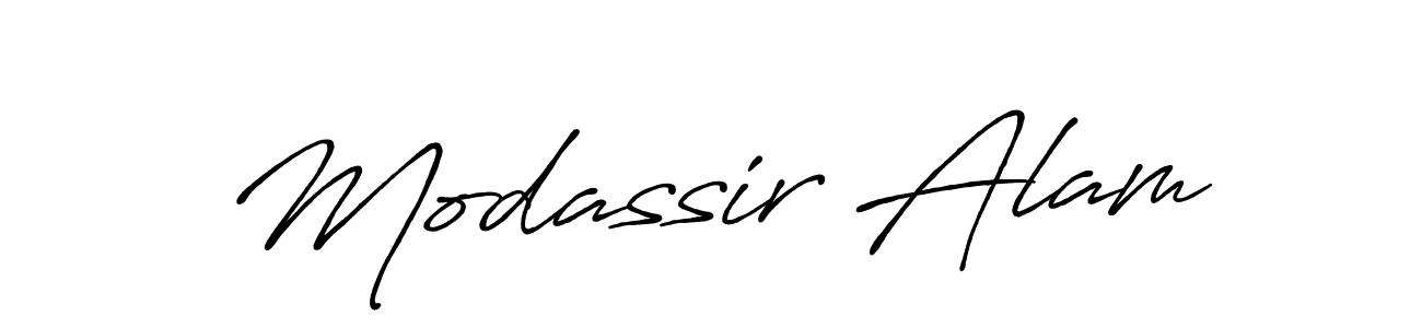 Use a signature maker to create a handwritten signature online. With this signature software, you can design (Antro_Vectra_Bolder) your own signature for name Modassir Alam. Modassir Alam signature style 7 images and pictures png