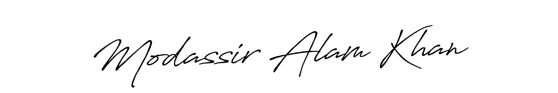 Design your own signature with our free online signature maker. With this signature software, you can create a handwritten (Antro_Vectra_Bolder) signature for name Modassir Alam Khan. Modassir Alam Khan signature style 7 images and pictures png