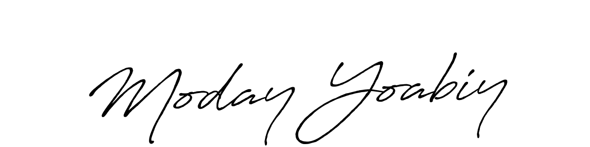 Use a signature maker to create a handwritten signature online. With this signature software, you can design (Antro_Vectra_Bolder) your own signature for name Moday Yoabiy. Moday Yoabiy signature style 7 images and pictures png