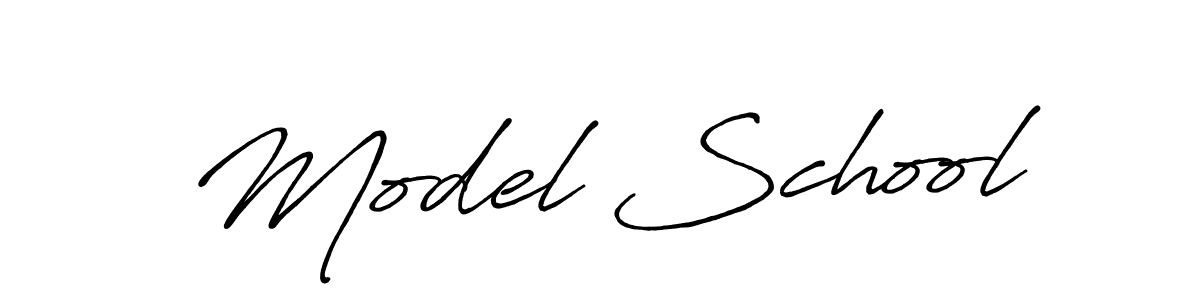 Antro_Vectra_Bolder is a professional signature style that is perfect for those who want to add a touch of class to their signature. It is also a great choice for those who want to make their signature more unique. Get Model School name to fancy signature for free. Model School signature style 7 images and pictures png