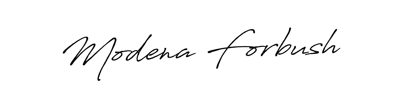Make a beautiful signature design for name Modena Forbush. With this signature (Antro_Vectra_Bolder) style, you can create a handwritten signature for free. Modena Forbush signature style 7 images and pictures png