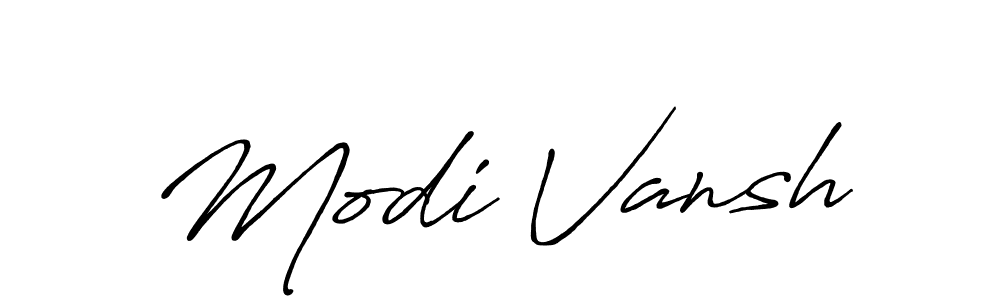 Use a signature maker to create a handwritten signature online. With this signature software, you can design (Antro_Vectra_Bolder) your own signature for name Modi Vansh. Modi Vansh signature style 7 images and pictures png