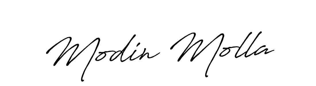 How to make Modin Molla name signature. Use Antro_Vectra_Bolder style for creating short signs online. This is the latest handwritten sign. Modin Molla signature style 7 images and pictures png