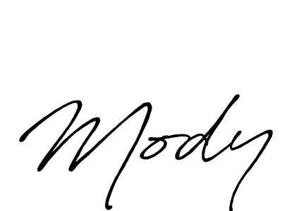 Design your own signature with our free online signature maker. With this signature software, you can create a handwritten (Antro_Vectra_Bolder) signature for name Mody. Mody signature style 7 images and pictures png