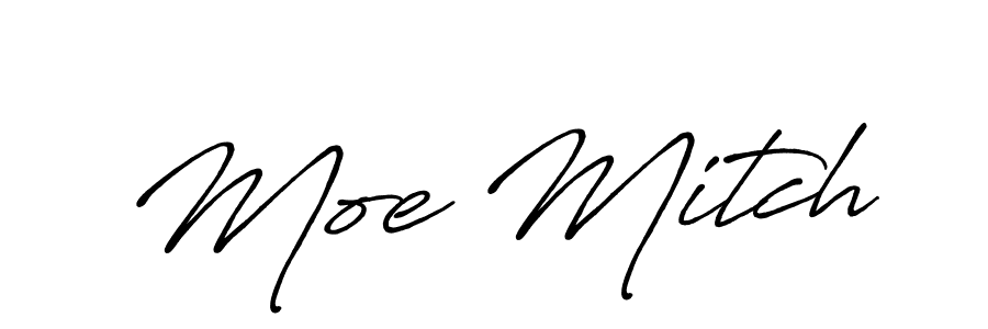 Moe Mitch stylish signature style. Best Handwritten Sign (Antro_Vectra_Bolder) for my name. Handwritten Signature Collection Ideas for my name Moe Mitch. Moe Mitch signature style 7 images and pictures png
