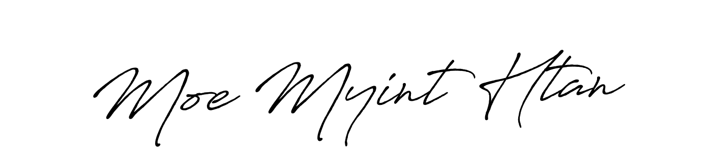 Use a signature maker to create a handwritten signature online. With this signature software, you can design (Antro_Vectra_Bolder) your own signature for name Moe Myint Htan. Moe Myint Htan signature style 7 images and pictures png