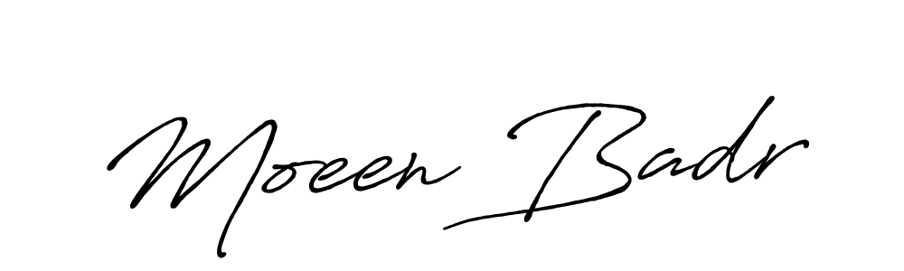 Use a signature maker to create a handwritten signature online. With this signature software, you can design (Antro_Vectra_Bolder) your own signature for name Moeen Badr. Moeen Badr signature style 7 images and pictures png