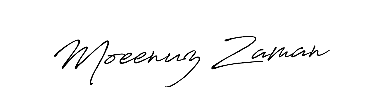 Create a beautiful signature design for name Moeenuz Zaman. With this signature (Antro_Vectra_Bolder) fonts, you can make a handwritten signature for free. Moeenuz Zaman signature style 7 images and pictures png