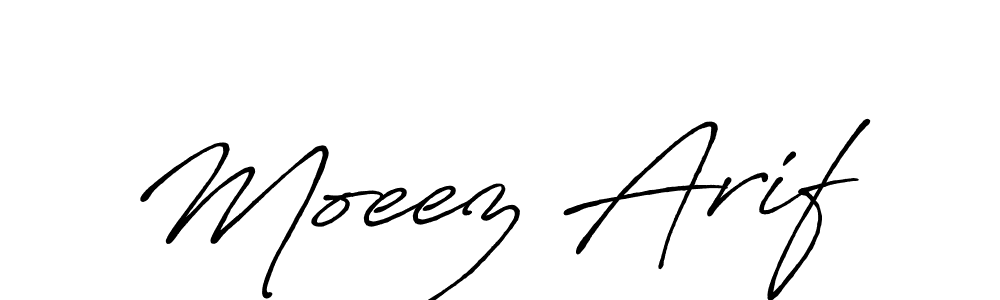 Use a signature maker to create a handwritten signature online. With this signature software, you can design (Antro_Vectra_Bolder) your own signature for name Moeez Arif. Moeez Arif signature style 7 images and pictures png