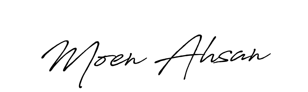 Make a beautiful signature design for name Moen Ahsan. Use this online signature maker to create a handwritten signature for free. Moen Ahsan signature style 7 images and pictures png
