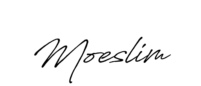 How to make Moeslim signature? Antro_Vectra_Bolder is a professional autograph style. Create handwritten signature for Moeslim name. Moeslim signature style 7 images and pictures png