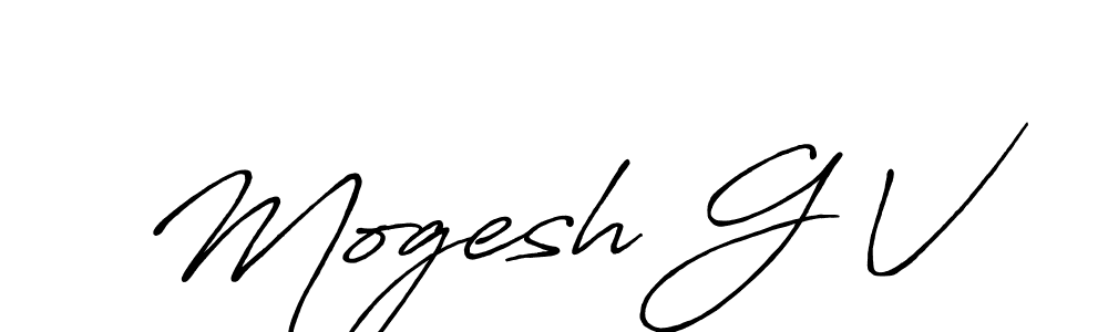 How to make Mogesh G V name signature. Use Antro_Vectra_Bolder style for creating short signs online. This is the latest handwritten sign. Mogesh G V signature style 7 images and pictures png