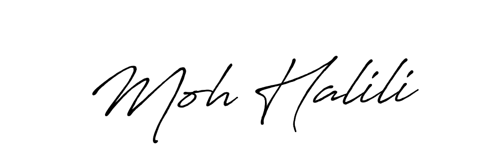 This is the best signature style for the Moh Halili name. Also you like these signature font (Antro_Vectra_Bolder). Mix name signature. Moh Halili signature style 7 images and pictures png