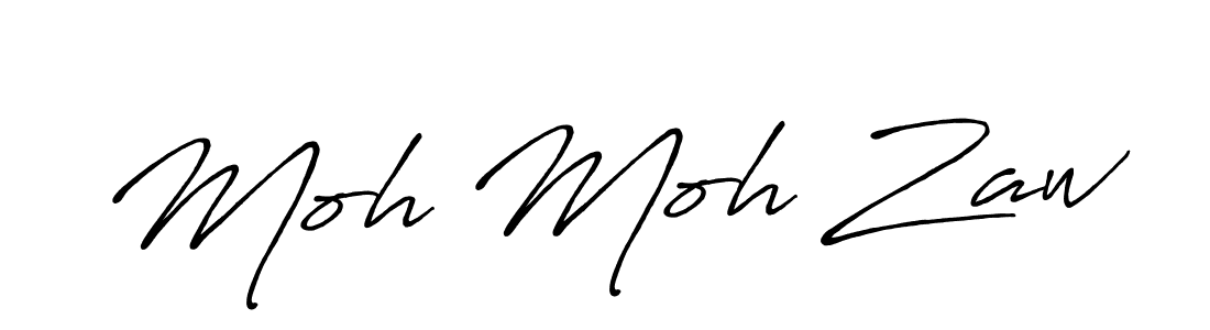 Make a beautiful signature design for name Moh Moh Zaw. With this signature (Antro_Vectra_Bolder) style, you can create a handwritten signature for free. Moh Moh Zaw signature style 7 images and pictures png