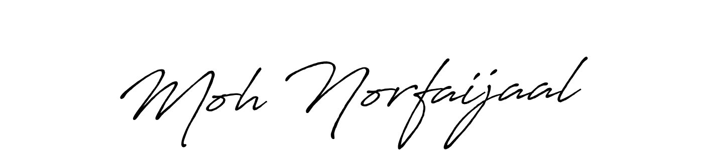 Make a beautiful signature design for name Moh Norfaijaal. With this signature (Antro_Vectra_Bolder) style, you can create a handwritten signature for free. Moh Norfaijaal signature style 7 images and pictures png