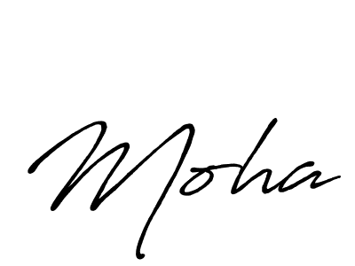 Use a signature maker to create a handwritten signature online. With this signature software, you can design (Antro_Vectra_Bolder) your own signature for name Moha. Moha signature style 7 images and pictures png