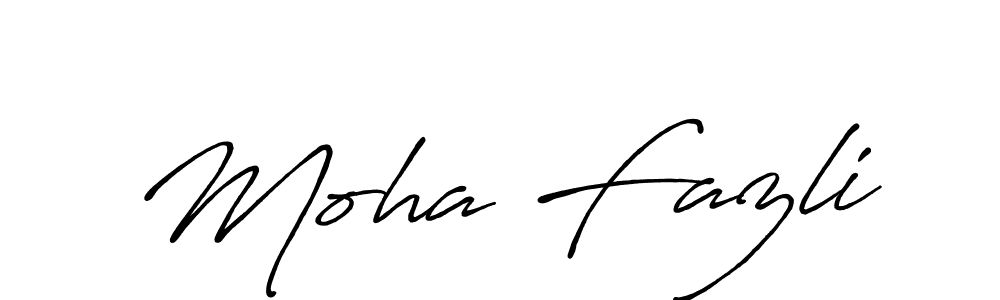 Moha Fazli stylish signature style. Best Handwritten Sign (Antro_Vectra_Bolder) for my name. Handwritten Signature Collection Ideas for my name Moha Fazli. Moha Fazli signature style 7 images and pictures png
