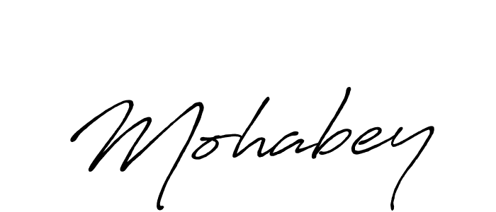 How to make Mohabey name signature. Use Antro_Vectra_Bolder style for creating short signs online. This is the latest handwritten sign. Mohabey signature style 7 images and pictures png
