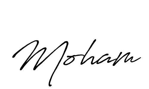 Use a signature maker to create a handwritten signature online. With this signature software, you can design (Antro_Vectra_Bolder) your own signature for name Moham. Moham signature style 7 images and pictures png