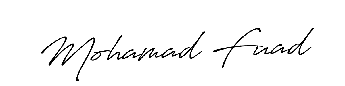 How to make Mohamad Fuad name signature. Use Antro_Vectra_Bolder style for creating short signs online. This is the latest handwritten sign. Mohamad Fuad signature style 7 images and pictures png