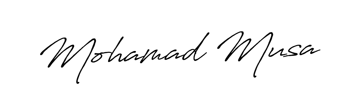 How to make Mohamad Musa name signature. Use Antro_Vectra_Bolder style for creating short signs online. This is the latest handwritten sign. Mohamad Musa signature style 7 images and pictures png
